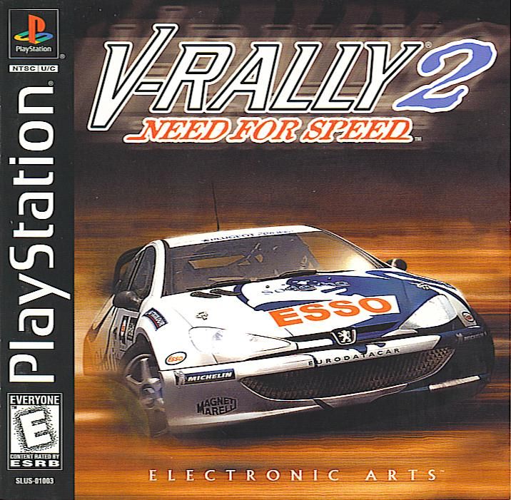 2 Games: V-Rally & Eagle One Harrier Attack box art for Playstation